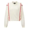 Pull à col rond avec surpiqûres contrastées, série