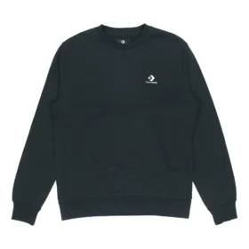 Pull à col rond Converse pour homme, style décontracté et sportif, noir foncé