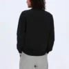 Pull à col rond Converse pour homme, style décontracté et sportif, noir foncé
