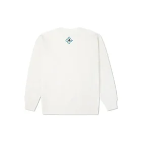 Pull à col rond doublé polaire avec poche poitrine Converse New Year Series pour homme, blanc laiteux