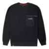 Pull à col rond doublé polaire avec poche poitrine Converse New Year Series pour homme, noir foncé