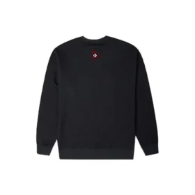 Pull à col rond doublé polaire avec poche poitrine Converse New Year Series pour homme, noir foncé
