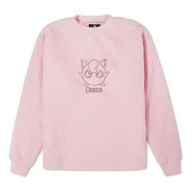 Pull à col rond en daim brodé Converse x POKEMON Crossover Cartoon, rose