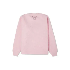 Pull à col rond en daim brodé Converse x POKEMON Crossover Cartoon, rose