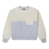 Pull à col rond en laine d&rsquo;agneau, collière, blanc lait