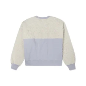 Pull à col rond en laine d&rsquo;agneau, collière, blanc lait