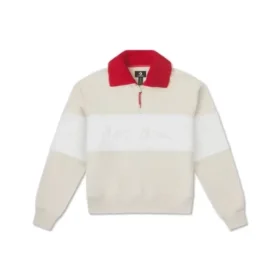 Pull à col rond et demi-zip YOTD, tailles asiatiques « Beige »