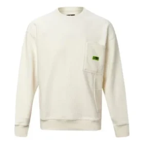 Pull à col rond et manches longues pour homme, blanc