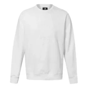 Pull à col rond imprimé du logo Converse pour homme, blanc