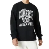 Pull à col rond pour homme Converse avec logo alphabétique imprimé, noir