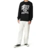 Pull à col rond pour homme Converse avec logo alphabétique imprimé, noir