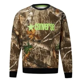 Pull à col rond pour homme Converse à imprimé rétro et logo, motif camouflage