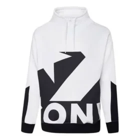 Pull de sport à col montant et logo Converse pour homme, couleurs contrastées, blanc