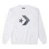 Pull de sport à col rond en tricot avec logo Converse Cashew pour homme, blanc