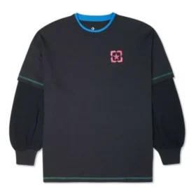 Pull imprimé logo, tailles asiatiques « Noir Bleu »