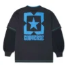 Pull imprimé logo, tailles asiatiques « Noir Bleu »