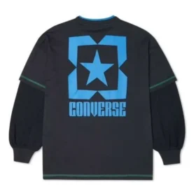 Pull imprimé logo, tailles asiatiques « Noir Bleu »