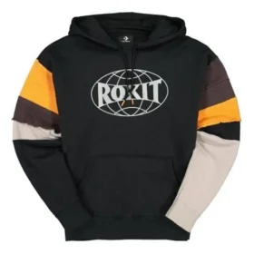 Pull-over Converse x Rokit pour homme, empiècements contrastés, noir