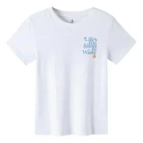 Renew Life T-shirt graphique « Too Short To Waste Wake-Up Call » en taille asiatique « Blanc »