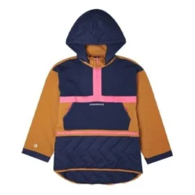 Robe-sweat à capuche convertible, tailles asiatiques « Navy Tan »
