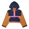 Robe-sweat à capuche convertible, tailles asiatiques « Navy Tan »