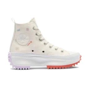 Run Star Hike Platform High « Embroidered Floral – Egret »