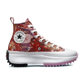 Run Star Hike Platform Tropical Florals High Tops « Mantra Orange »