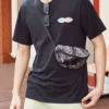 Sac à bandoulière imprimé « Noir Gris »