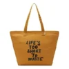 Sac fourre-tout en toile « Life&rsquo;s Too Short To Waste » de Renew « Brown »