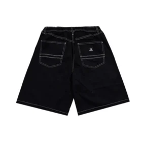 Short baggy 5 poches, tailles asiatiques « Noir »