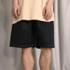 Short baggy 5 poches, tailles asiatiques « Noir »
