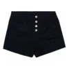 Short de sport taille haute, tailles asiatiques « Noir »