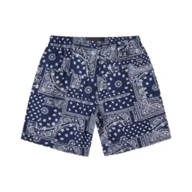 Short à motif cachemire, tailles asiatiques « Bleu marine »