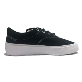 SkidGrip Chaussures de ville basses rétro en toile, élégantes, noir et blanc