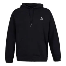 Sweat à capuche ajusté standard Go-To avec motif étoile et chevrons brodés – Tailles asiatiques « Noir »