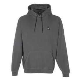 Sweat à capuche ample avec patch sneaker – Tailles asiatiques « Noir Gris »