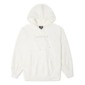 Sweat à capuche ample blanc crème
