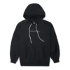 Sweat à capuche ample en maille avec logo brodé, noir