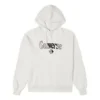 Sweat à capuche ample en molleton avec logo brodé, blanc