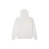 Sweat à capuche ample en molleton avec logo brodé, blanc