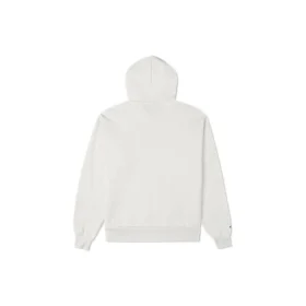 Sweat à capuche ample en molleton avec logo brodé, blanc