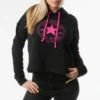 Sweat à capuche athleisure décontracté noir