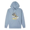 Sweat à capuche avec motif de gouttes de peinture, tailles asiatiques « Vintage Blue »