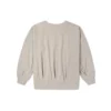 Sweat à capuche beige à col en V en maille ample, couleur unie