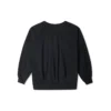 Sweat à capuche à col en V en maille lâche unie Noir