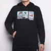 Sweat à capuche Comic Graphic, tailles asiatiques « Noir »