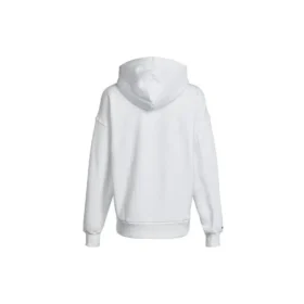 Sweat à capuche décontracté et sportif avec logo classique, doublé polaire, blanc