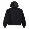 Sweat à capuche de sport unie en velours côtelé noir