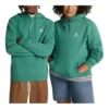 Sweat à capuche en molleton à coupe standard avec motif étoile et chevrons brodés, tailles asiatiques « Vert »