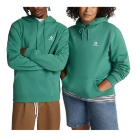 Sweat à capuche en molleton à coupe standard avec motif étoile et chevrons brodés, tailles asiatiques « Vert » Sweat à capuche en molleton à coupe standard avec motif étoile et chevrons brodés, tailles asiatiques « Vert »